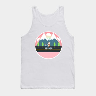 Kawaii dogs going on a road trip on the bicycle to the mountains Tank Top